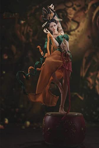 1/6 Scale Female Action Figure,12inch Flexible Chinese Ancient Beauty Music Girl Dunhuang Goddess Action Figure Collectible (Red) - Image 5