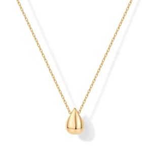 PAVOI 14K Yellow Gold Plated Dainty Pear Pendant Necklace for Women | Tear Pendant Necklaces