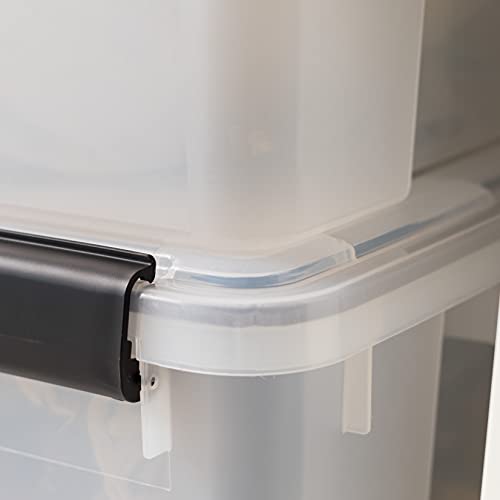IRIS USA 62.8 Quart Plastic Storage Bin Tote Organizing Container with Durable Lid and Seal and Secure Latching Buckles, 4 Pack - Image 8