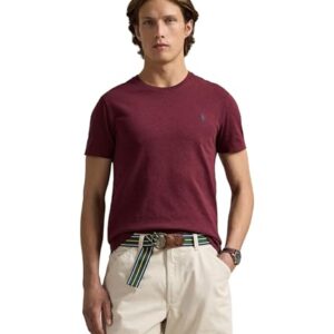 POLO RALPH LAUREN, Men’s, Classic Fit Jersey Crewneck T-Shirt, Spring Wine Heather, Large