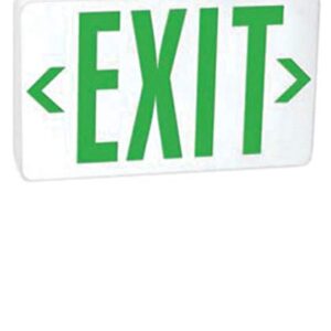 GoodBulb Exit Light Green LED Light 2 Watt Wired 120-277V Battery Backup Long Term Care Lighting 2 Pack