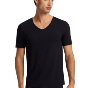 Clean Cut Seamless V-Neck T-Shirt, Black, Medium