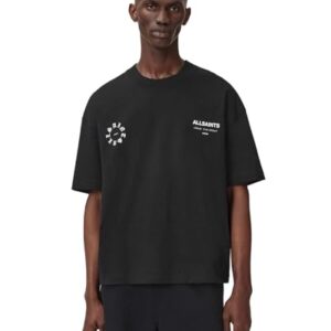 Allsaints Men’s Graphic t-Shirt, Jet Black