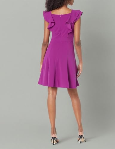 DKNY Women's Dresses Double Ruffle Sleeve, Magnolia,10 - Image 3