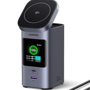 UGREEN Nexode Power Bank 20000mAh 145W PD 3.0 Portable Charger 72Wh Qi2 Certified 15W Wireless Fast Charging Magsafe Battery Pack 2C1A with TFT Display for iPhone 17/16 Series/MacBook/iPad and More