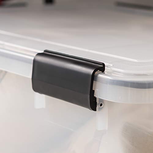 IRIS USA 62.8 Quart Plastic Storage Bin Tote Organizing Container with Durable Lid and Seal and Secure Latching Buckles, 4 Pack - Image 7