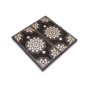 Backgammon Set Large Wooden Board Mother of Pearl Inlay Handmade Sofia Design Special Edition for Adults and Family Game Night – One Size