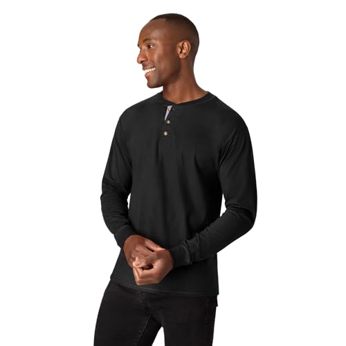 Hanes Mens T-shirts, Beefyt Henley Cotton Long Sleeve, Ebony, 3X-Large US - Image 3