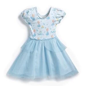 monica + andy Disney Tulle Dress, Size 4T, Cinderella, 100% Organic Toddler Clothes for Girls, Short Sleeve Patterned Dress, Sustainable Super Soft Fabric, Sizes for Kids, Toddler & Infant