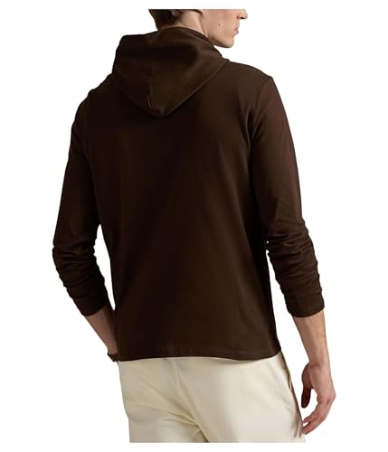 POLO RALPH LAUREN Mens Jersey Hooded T-Shirt Nutmeg Brown Large - Image 2