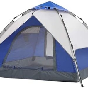 3-4 Person Waterproof Camping Tent, Yurt-Style Automatic Pop-Up Tent with 2 Doors & 3 Windows, Windproof and Weatherproof, Easy Setup for Family Outdoor Adventures