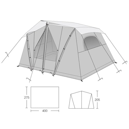 Double Layer Family Camping Tent with 2 Mesh Door 2 Mesh Windows Instant Cabin Tent 3-4 Person Extra Large Tent for Camping Hiking Traveling - Image 7
