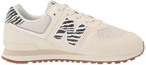 New Balance Kids 574 V1 70s Racing Lace-up Sneaker, SEA Salt/Black/Stone Pink, 5 W Big Kid (8-12 Years) - Image 6