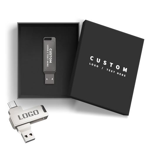 Custom Swivel Metal OTG Flash Drive – Personalized USB 3.0 + Type-C Dual Interface Thumb Drive, Branded Logo USB Stick for Business Gifts, Events, Promotions (100,8 GB) - Image 2