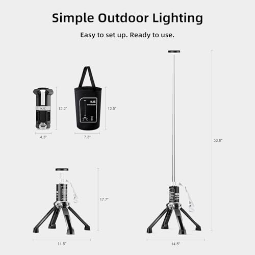 NJZ Telescopic Camping Light — Simple & Reliable Lighting for Everyday Use, Adjustable Height, 3 Brightness Levels, Portable Light for Camping, Home, and Outdoor Evenings - Image 4