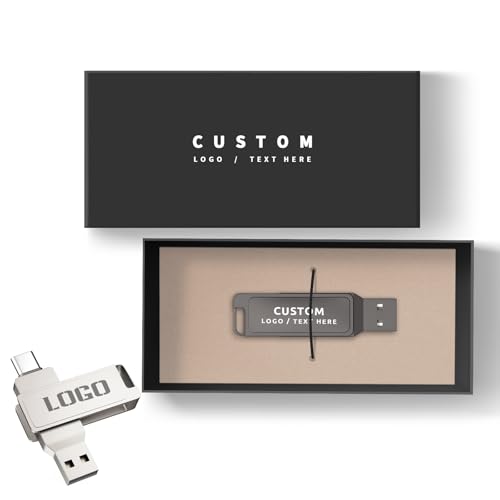 Custom Swivel Metal OTG Flash Drive – Personalized USB 3.0 + Type-C Dual Interface Thumb Drive, Branded Logo USB Stick for Business Gifts, Events, Promotions (100,8 GB) - Image 3
