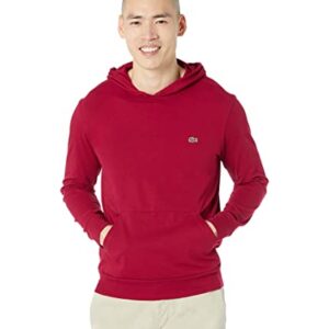 Lacoste Men’s Big Fit Hooded Long Sleeve Regular Fit Classic T-Shirt, Bordeaux, XX-Large Big