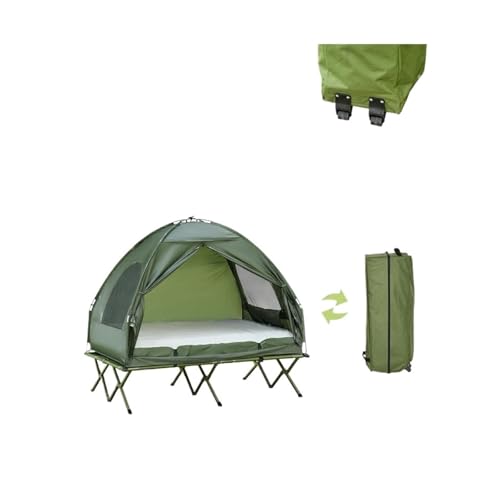 AFFJKZIEO Portable 2 Person Foldable Camping Cot with Tent, Bedspread and Thick Air Mattress Camping Tent - Image 3