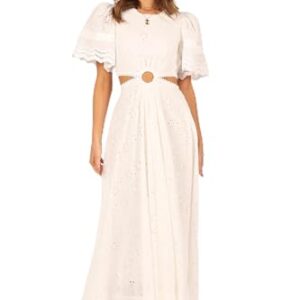 Petal & Pup Merletto Cut Out Maxi Dress – White L