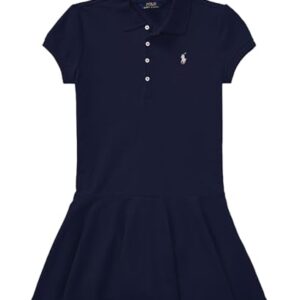 Ralph Lauren Polo Girls Stretch Mesh Dress Navy Blue (8-10 (Medium))