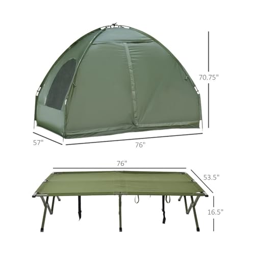 AFFJKZIEO Portable 2 Person Foldable Camping Cot with Tent, Bedspread and Thick Air Mattress Camping Tent - Image 4
