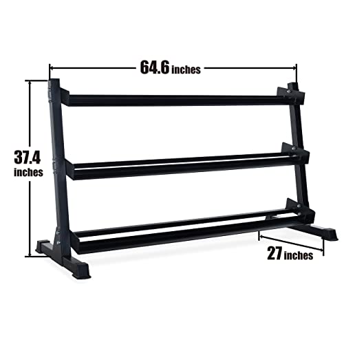 WF Athletic Supply 5-100LB Rubber Encased Hex Dumbbells with Rubber Grip Contoured Handle for Muscle Toning, Strength Building & Full Body Workout, Weight Set with Rack and Mat - Image 5