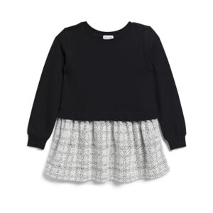 Splendid Girls’ Tweed Supersoft Dress, Black, 3