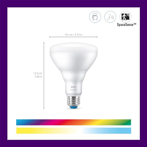 WiZ Connected 65W BR30 Color LED Smart Bulb - Pack of 6 - E26 - Indoor - Connects to Your Existing Wi-Fi - Control w/Voice or App + Activate w/Motion - Matter Compatible - Image 2