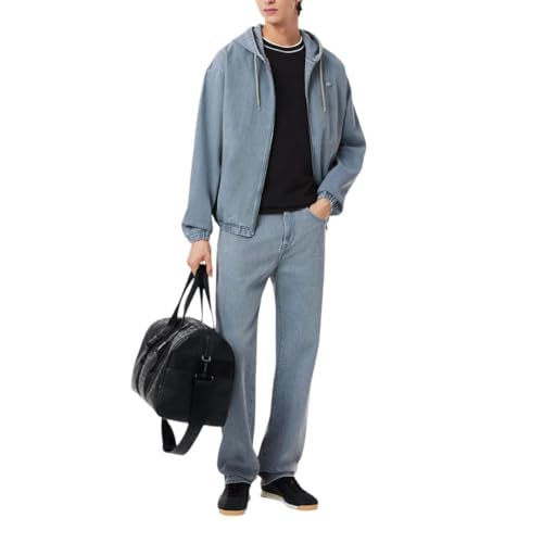 Lacoste Men's Stretch Piqué Stripe Collar T-Shirt, Black Striped Collar, Medium - Image 4