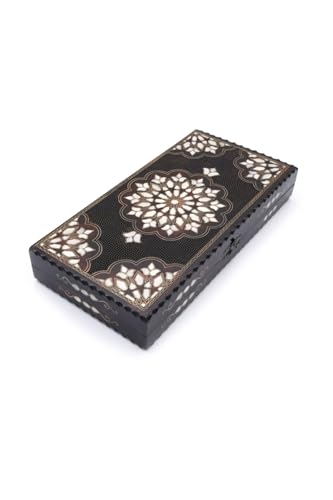 Backgammon Set Large Wooden Board Mother of Pearl Inlay Handmade Sofia Design Special Edition for Adults and Family Game Night - One Size - Image 3