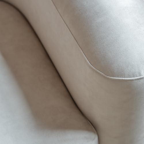 Acanva Luxury Modern Tight Curved Back Velvet Sofa, Minimalist Style Comfy Couch for Living Room Apartment, 4 Seater Modular Sectional, Cream - Image 8