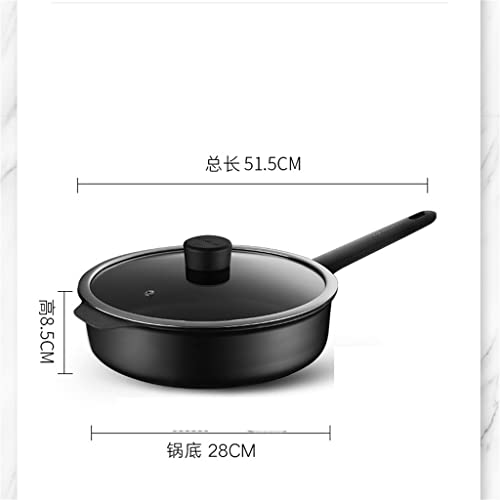 Cookware Set Black Pan with Lid Cutlery Collection Cookware Cutlery Cookware Nonstick Kitchen Supplies (Color : Black, Size Black (Black - Image 2