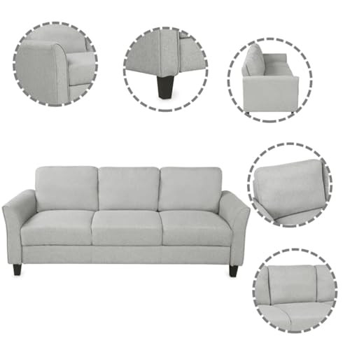 DUYHBAWRS Living Room Sets Furniture Armrest Sofa Single Chair 3-Seat (Chair,3-Seat, Light Gray) - Image 5