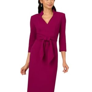 Adrianna Papell Women’s Front Tie Short Dress, Wildberry, 18