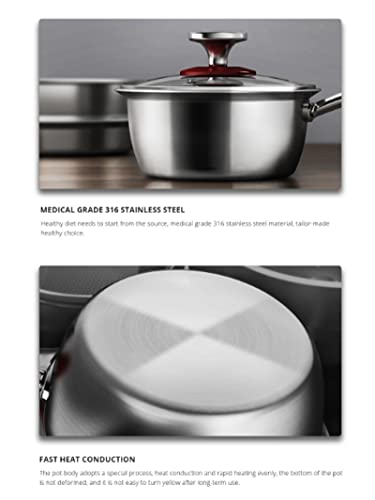 Kitchen Pan Set 16cm Breakfast Pots for Kitchen Frying Pan Milk Pot Stainless Steel Cooking Pots Nonstick Cookware Sets - Image 5