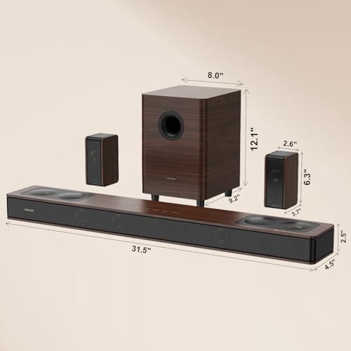 Flagship 5.3.4 Dolby Atmos Soundbar, 800W Sound Bar for Smart TV with Subwoofer, 2 Wireless Rear Speakers, BassCoupling Tech for 28Hz Depth, Home Theater Surround Sound System Works eARC, BT 5.3, OPT - Image 9