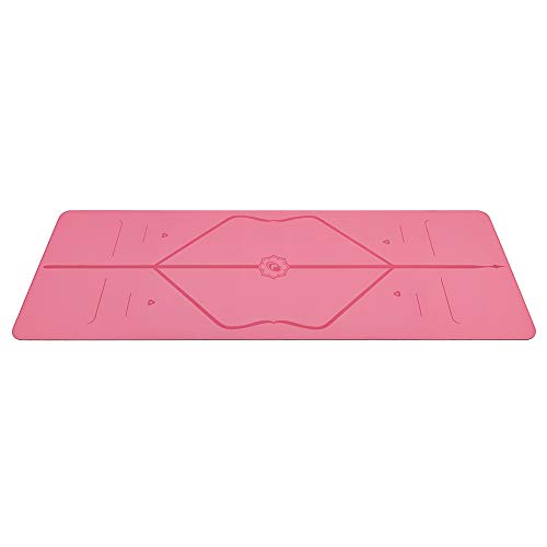 LIFORME Original Yoga Mat & Travel Mat Bundle Pack – Patented Alignment System, Eco-Friendly, Non-Slip Warrior-Grip, Made with Natural Rubber, Thick, Sweat Resistant, Comfortable - Pink/Pink - Image 9
