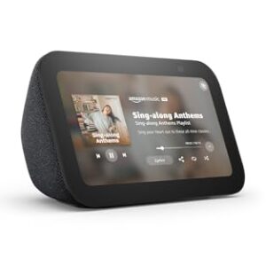 Like-New Amazon Echo Show 5 (newest model), Smart display with 2x the bass and clearer sound, Charcoal