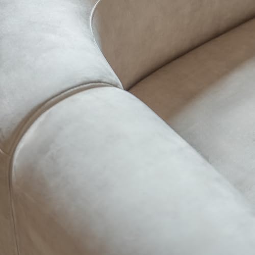 Acanva Luxury Modern Tight Curved Back Velvet Sofa, Minimalist Style Comfy Couch for Living Room Apartment, 4 Seater Modular Sectional, Cream - Image 9