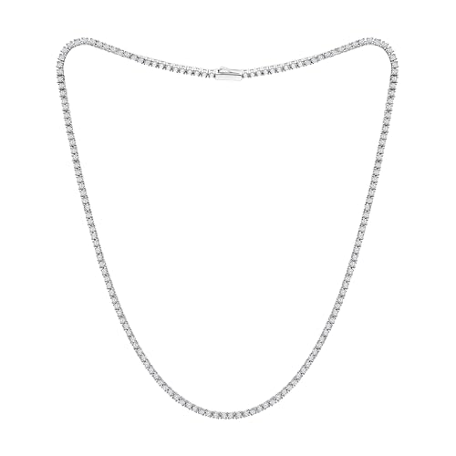 EcoGems LAB GROWN EXPERTS Eco Gems Moissanite Tennis Necklace and Bracelet Set – 18K White Gold Plated Sterling Silver, 3.50–5.50 Cttw, Unisex Fine Jewelry Gift Box - Image 3