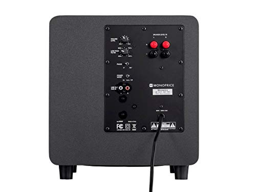 Monoprice HT-35 Premium 5.1-Channel Home Theater System - Charcoal, with Powered Subwoofer, Low Profile Speaker Grilles, Secure Mounting Option, Black (139357) - Image 5