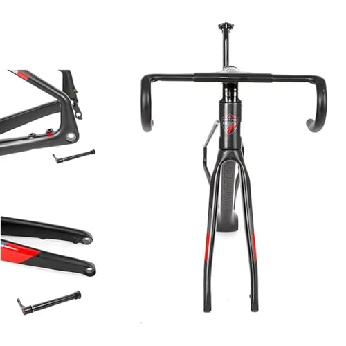 KLYso for 700C Wheel Road Bike Racing Frameset Carbon Discoloration Frame 45/48/51/54CM EPS BB86 Disc Brake Bicycle Frame Thru Axle(Red,51CM) - Image 5