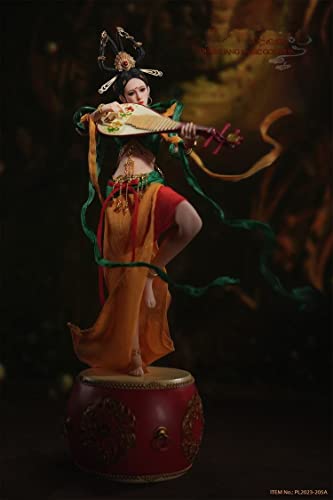 1/6 Scale Female Action Figure,12inch Flexible Chinese Ancient Beauty Music Girl Dunhuang Goddess Action Figure Collectible (Red) - Image 9
