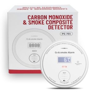 10-Year Battery Smoke and Carbon Monoxide Detector 2-in-1 with Digital Display, 85dB Visual & Audible Alarm, Easy Setup for Living Room,Camper,RV, Brings Peace of Mind