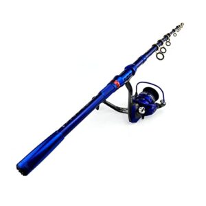 Telescopic Fishing Rod 1.8-3.0m Telescopic Fishing Rod Combo Short Rock Rod Spinning Reel Fishing Set Metal Spool Spinning Fishing Rod Combo Outdoors Fishing Pole (Bundles : 3.0M with BCA5000) (()