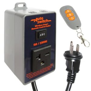 O’SKOOL Remote Control Wireless Electrical Outlet Switch, 433M Transmitter 220V Plug (Battery Included), PTA022