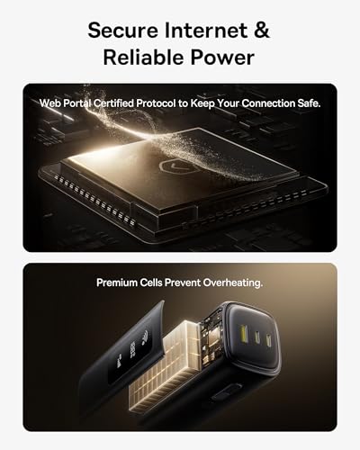 Baseus 4G LTE Mobile Hotspot & 20000mAh 67W Power Bank 2-in-1, Portable WiFi for Travel in 150+ Countries, No SIM Card, No Contract, 10 Devices, Worldwide Hotspot Router (Includes 12GB Global Data) - Image 5