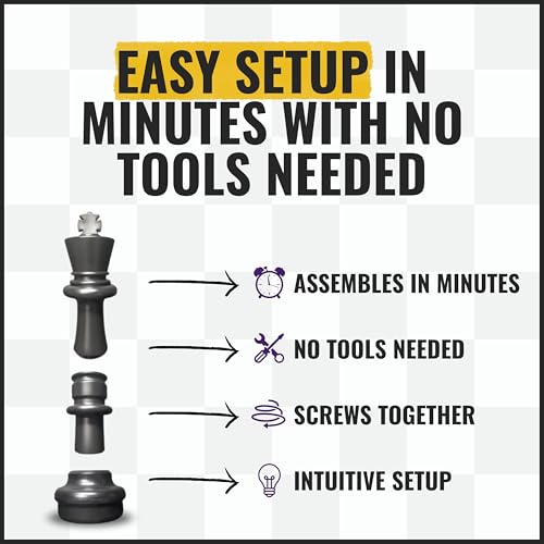 MegaChess Giant Chess Set Game with 37" Tall King - A Large Chess Set Yard Game for Families Looking for Outdoor Jumbo Games - 32 Large Pieces Made from Durable HDPE (Plastic Board Included) - Image 7