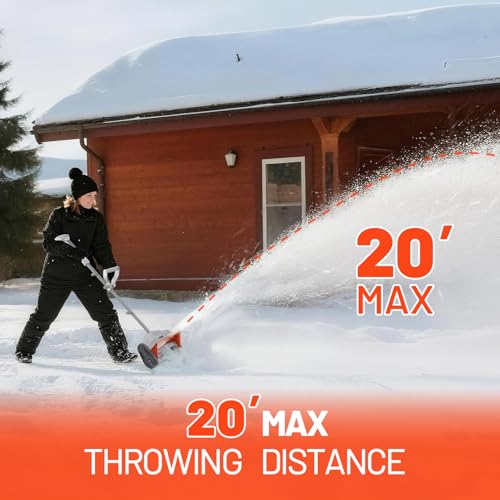 Litheli 20V Cordless Snow Shovel with Adjustable Handle, 13-Inch Brushless Battery-Powered Snow Blower with 4.0Ah Battery for Driveways, Sidewalks, Decks & Patios - Image 3
