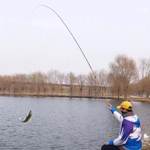 Lightweight Fishing Rod Telescopic and Reel Combo carp ice Pole Carbon Hand Gear Set (4.8m) () - Image 3